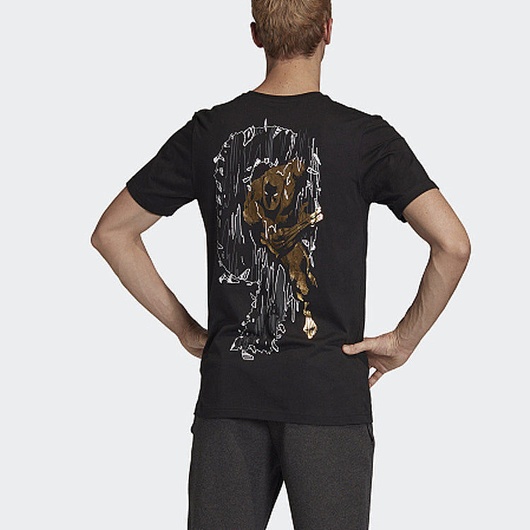adidas Marvel Blk Pan. Sports Stylish Short Sleeve Black FN1761