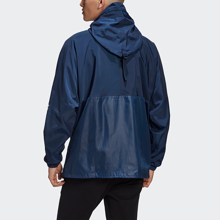 adidas originals Regen Windproof hooded Zipper Jacket Navy Blue GE1336