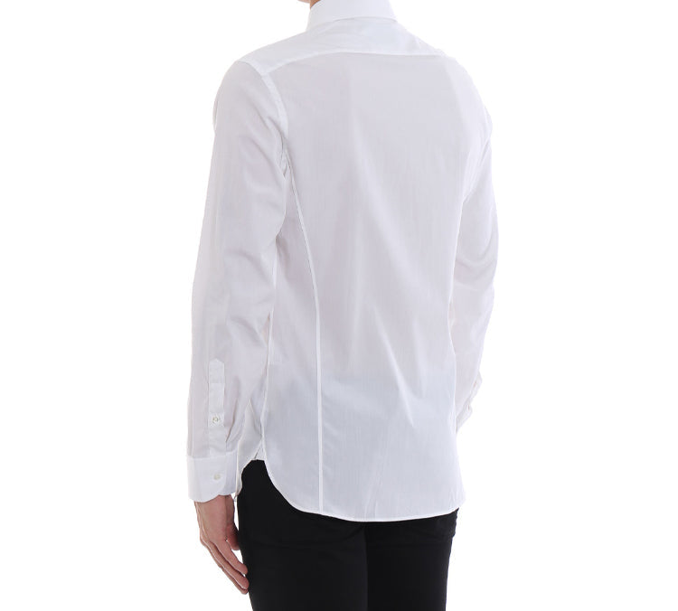 Gucci Flower Cut Silk Poplin Decorative Long Sleeve Shirt For Men White 547230-ZAAET-9000