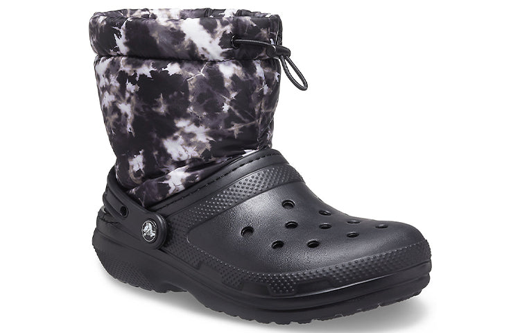 Crocs Classic Lined Neo Puff Tie Dye Boots 'Black White' 207328-001