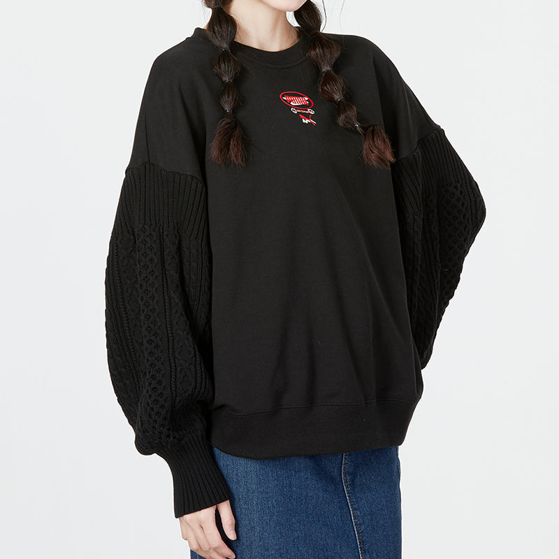 (WMNS) PUMA Crew Neck Sweatshirt 'Black' 537968-01