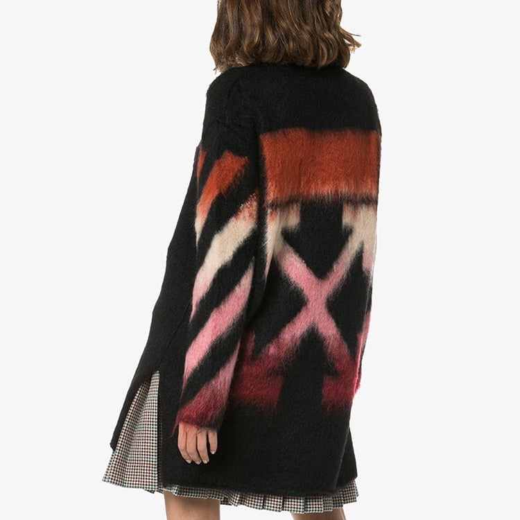 (WMNS) Off-White Geometric Gradient Mohair Sweater Black OWHE009E19B7406810B4