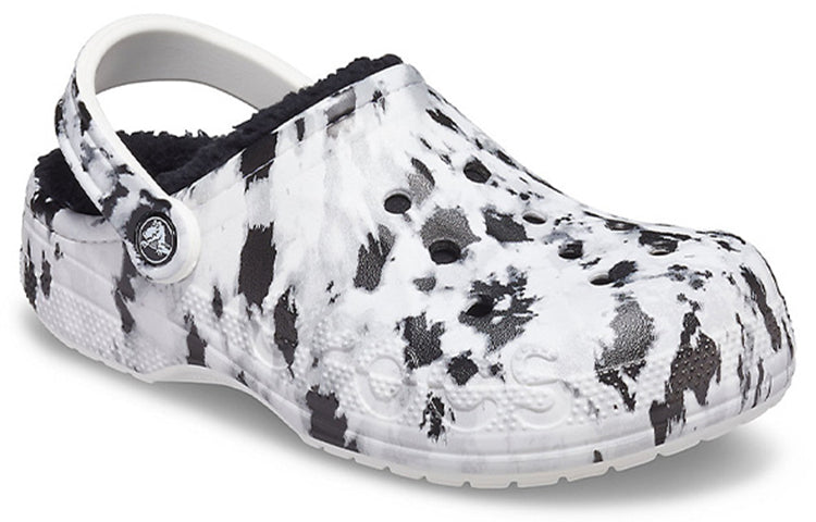 Crocs Baya Lined Clog Fleece Lined Unisex White Gray Slippers 'White Grey' 205975-10M