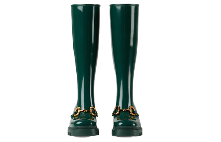 (WMNS) Gucci Rubber Horsebit Tall Boots 'Green' 659707-JCCP0-3154