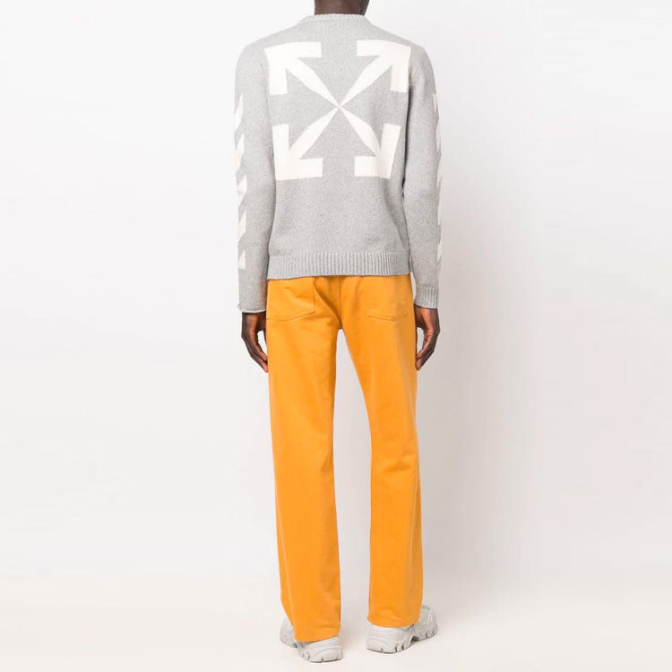 Off-White SS22 Arrow Round Neck Ordinary Version Gray OMHE023C99KNI0010501