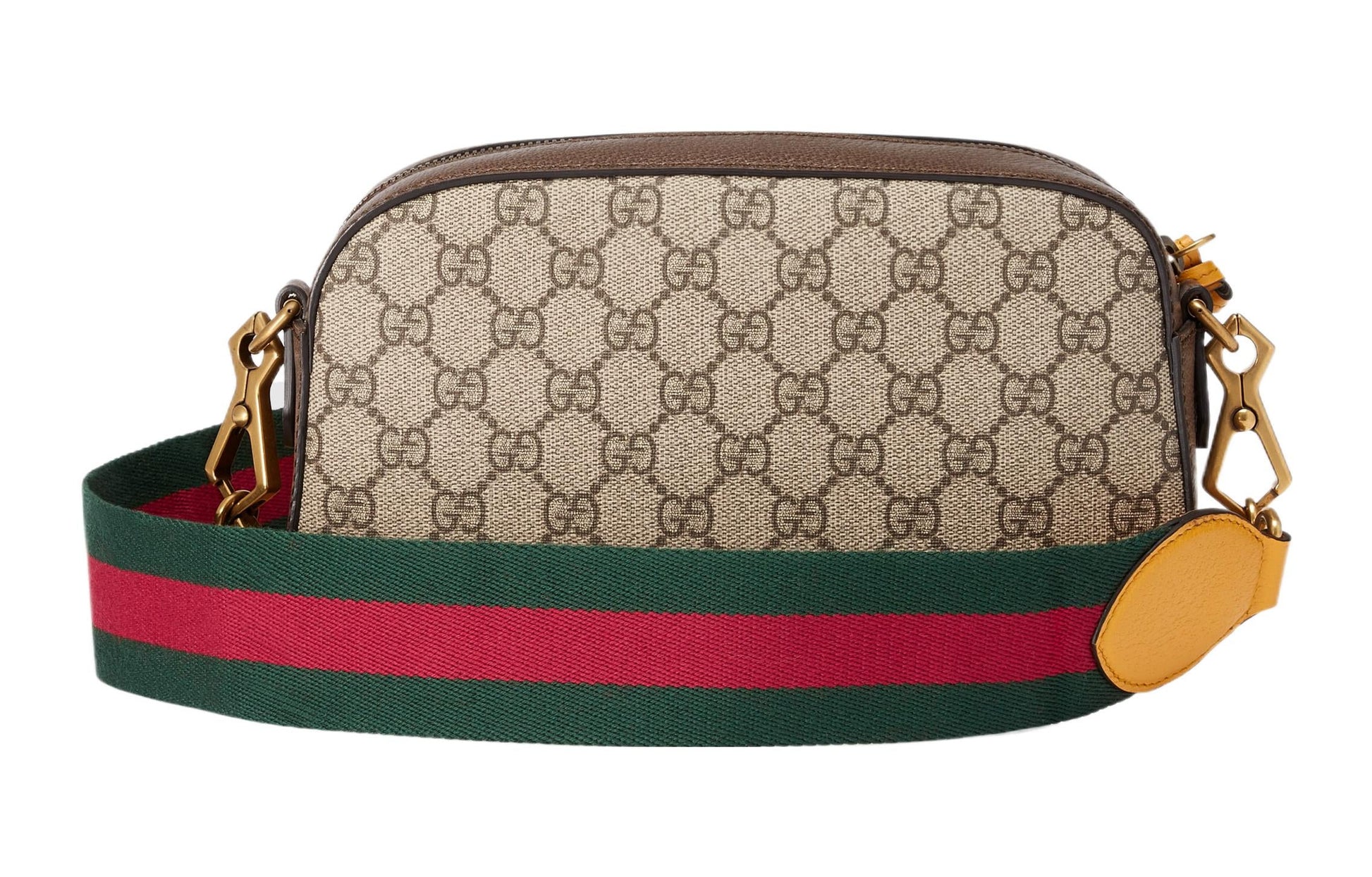 Gucci Neo Vintage Metallic Tiger Head Logo Stripe Messenger Bag 'Brown Yellow' 476466-K9GVT-8856
