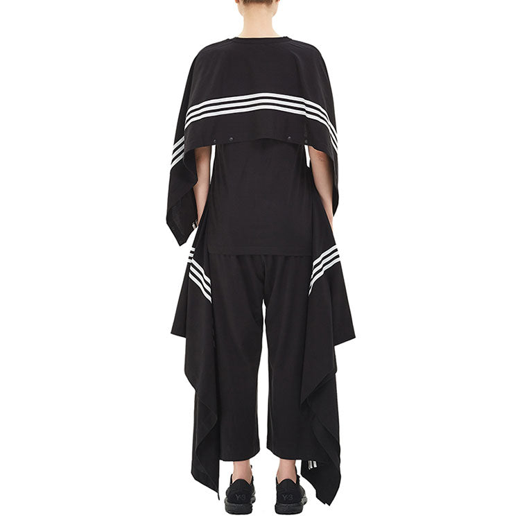 (WMNS) Y-3 SS21 Casual Shawl Round Neck Short Sleeve Black FN5696