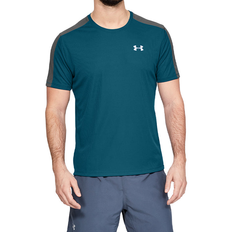 Men's Under Armour Speed Stride Running Sports Short Sleeve Blue 1326564-417