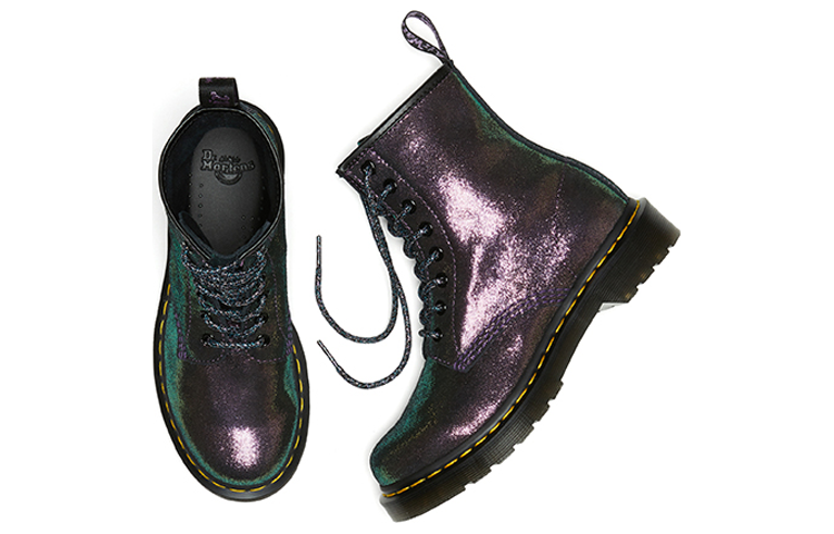 (WMNS) Dr.Martens 1460 Disco Iridescent Suede Lace Up Boots 'Purple' 26958519