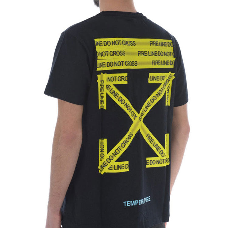 Off-White Back Yellow Arrow Short Sleeve Black OMAA002G20JER0051060