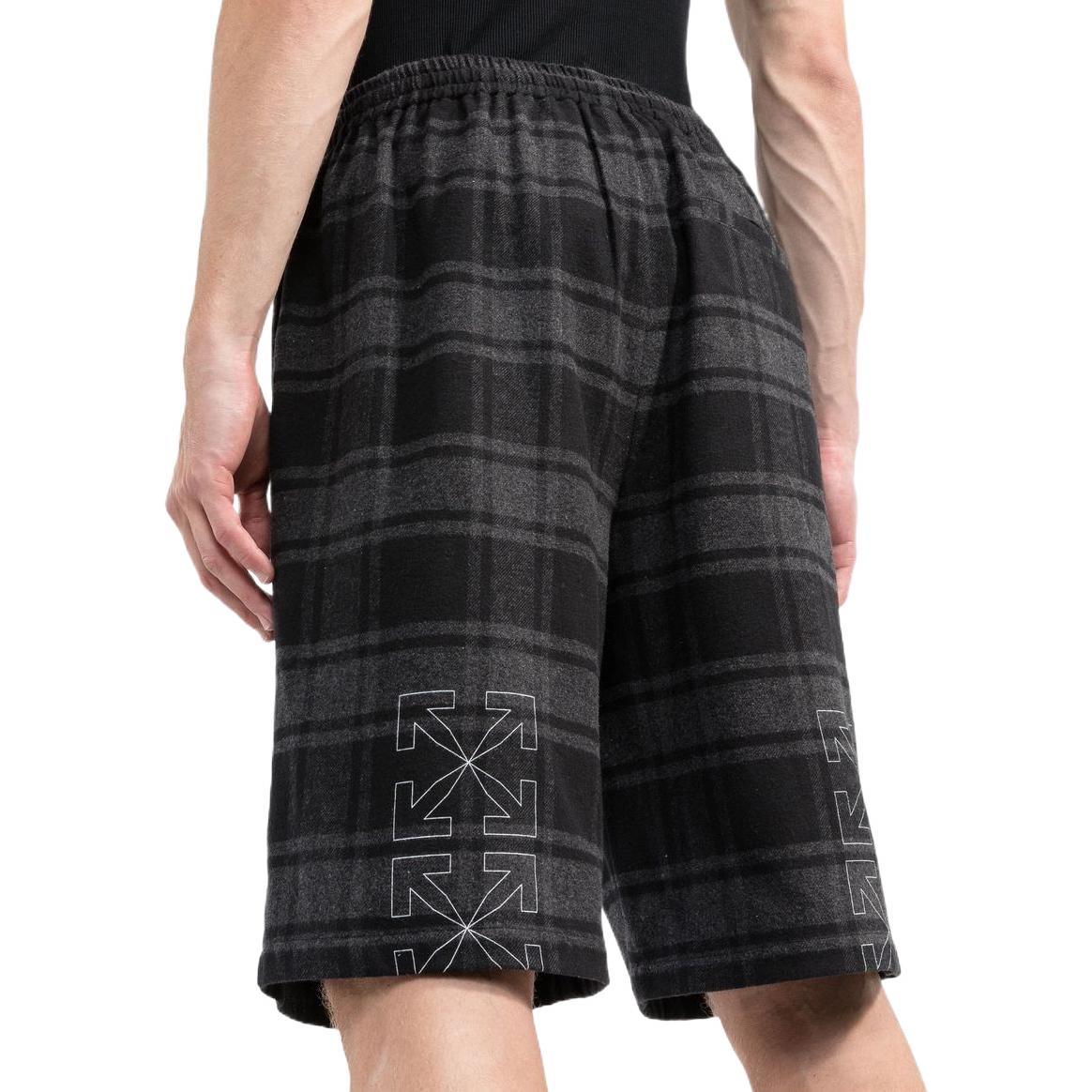 Off-White Check-Print Shorts 'Black Grey' OMCB058C99FAB0010501
