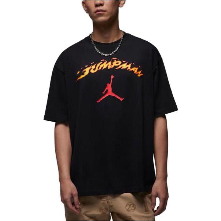 Air Jordan Fire Jumpman Logo T-Shirt 'Black' FJ7685-010