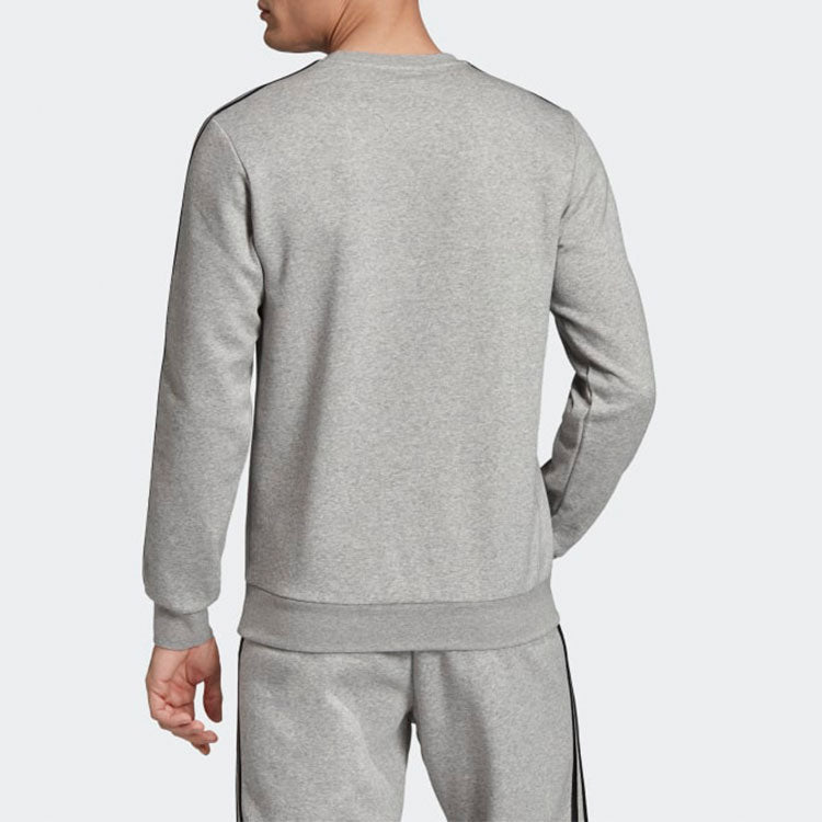 adidas Stripe Casual Sports Round Neck Pullover 'Grey Black' EI4902