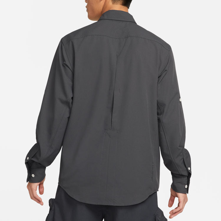 Men's Nike ACG Dri-fit Uvdevastation Trail Multiple Pockets Casual Solid Color Long Sleeves Navy Blue Jacket DN3937-070