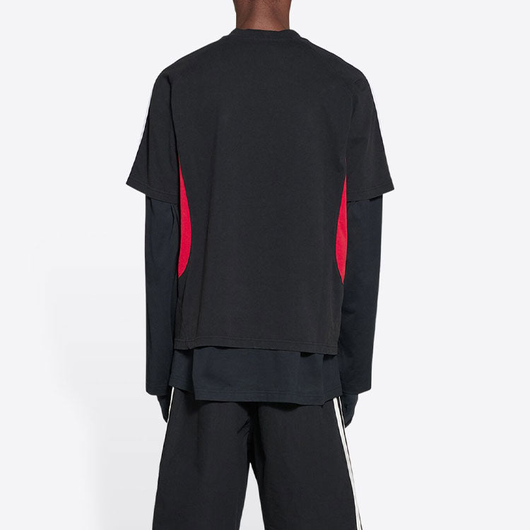 Balenciaga x adidas T-Shirt Medium Fit 'Black Red' 712401TNVA61003