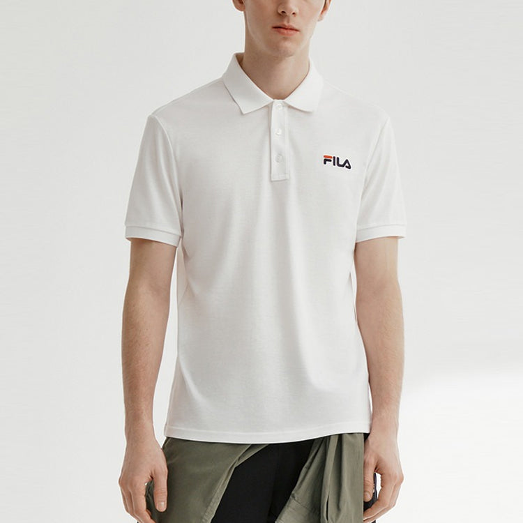 FILA Logo Bee Embroidered Short Sleeve polo White F11M028126F-WT