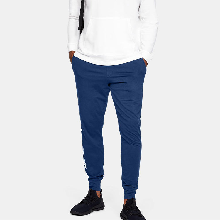 Under Armour Sportstyle Cotton Graphic Joggers 'Navy White' 1329298-449