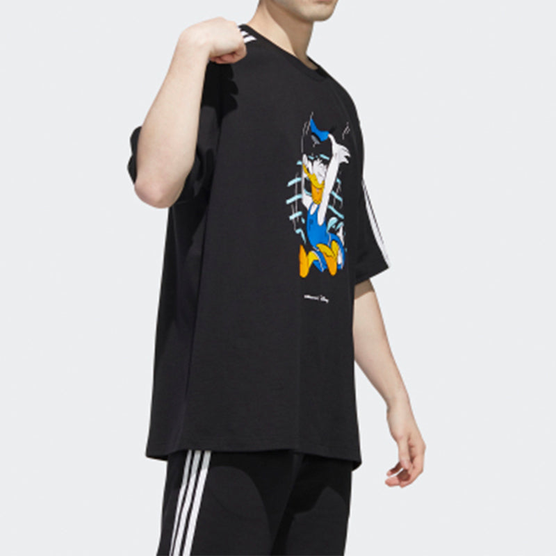 Men's adidas neo Donald Duck Sports Short Sleeve Black T-Shirt GJ5647