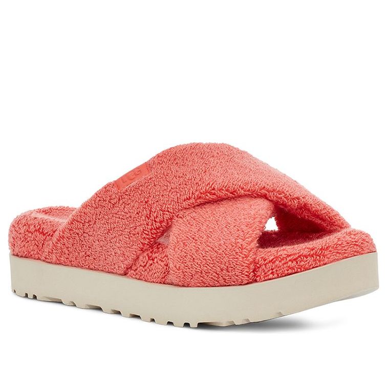 (WMNS) UGG Fuzz Sugar Terry Cross Slide 'Pink' 1126385-PBLSS