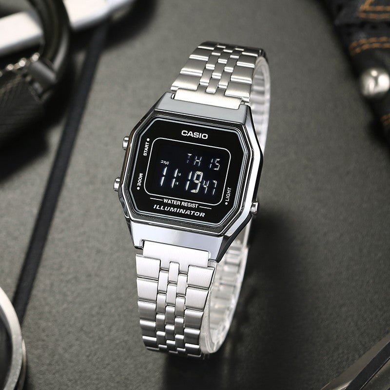 Casio Standard Classic Retro Digital Watch 'Silver Black' LA680WA-1B&A159WA-N1