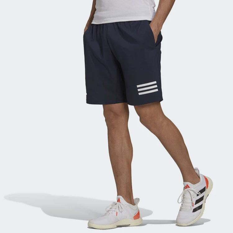 adidas Solid Color Stripe Logo Athleisure Casual Sports Breathable Shorts Navy Blue H34711