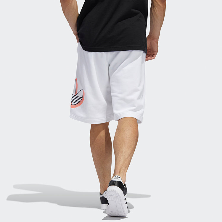 adidas originals Shadow Tref SH Logo Printing Running Sports Shorts White FM1543