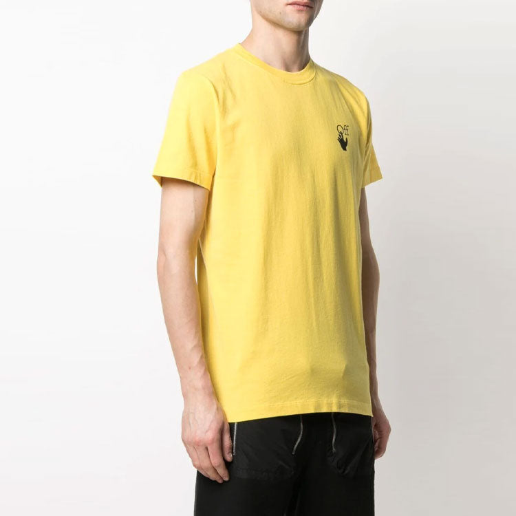 Off-White SS21 Logo Printing Short Sleeve Ordinary Version Yellow OMAA027S21JER0051910