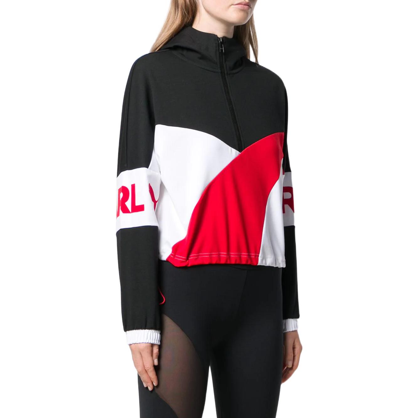 (WMNS) PUMA x Karl XTG Half-Zip Hoodie 'Black White Red' 595567-01