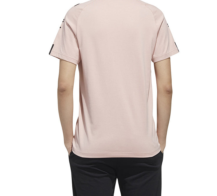adidas neo M Esntl 3s T Alphabet Printing Sports Short Sleeve Pink FP7392