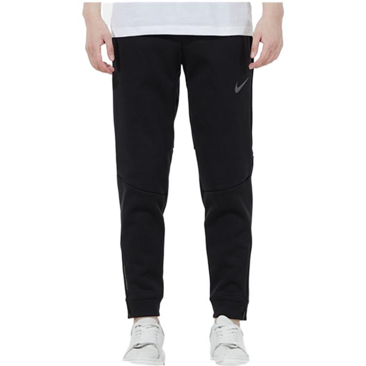 Men's Nike Logo Printing Elastic Waistband Bundle Feet Sports Pants/Trousers/Joggers Black DM1101-010