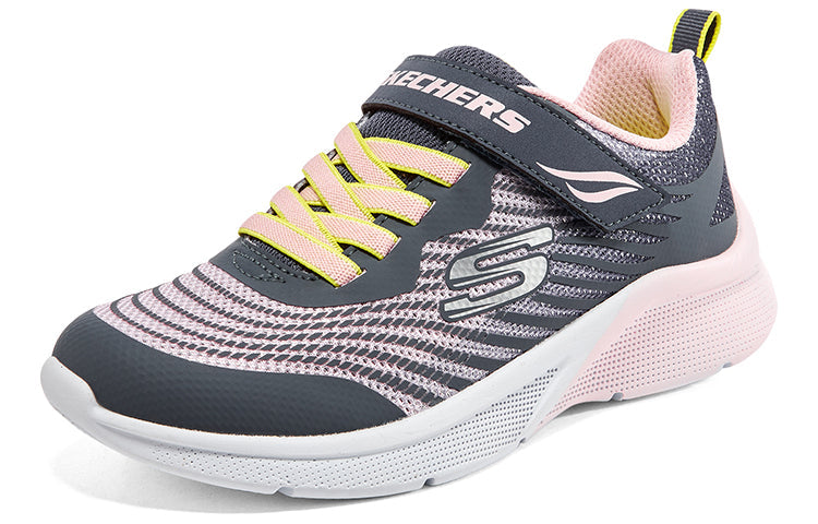 (GS) Skechers Girls Microspec Rejoice Racer 'Grey Pink' 302349L-CCMT