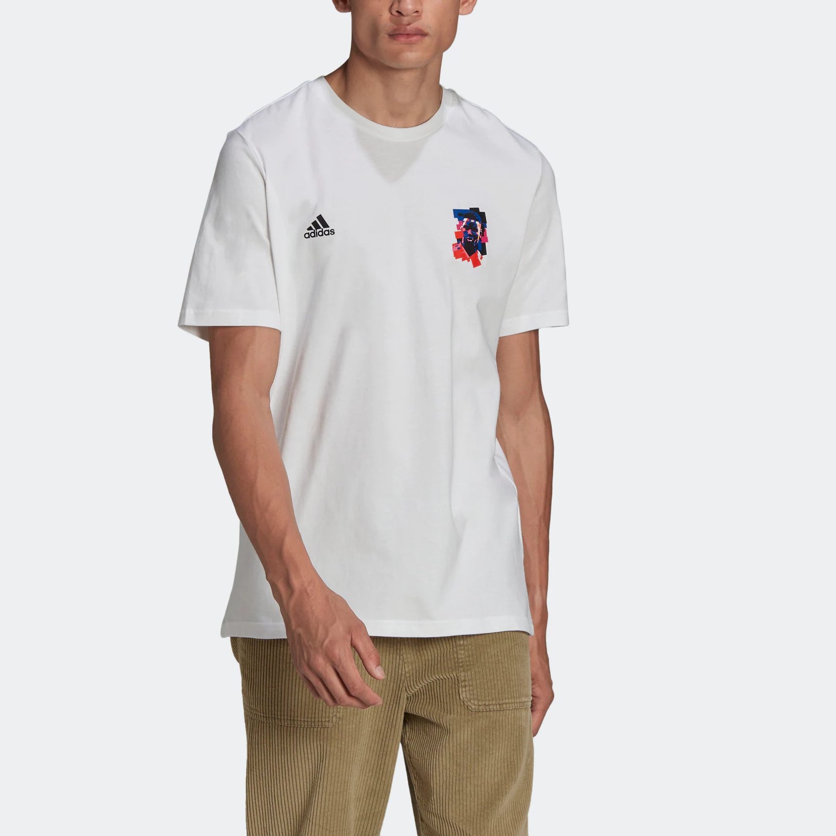 adidas Paul Pogba Alphabet Printing Soccer/Football Sports Short Sleeve White HA0934