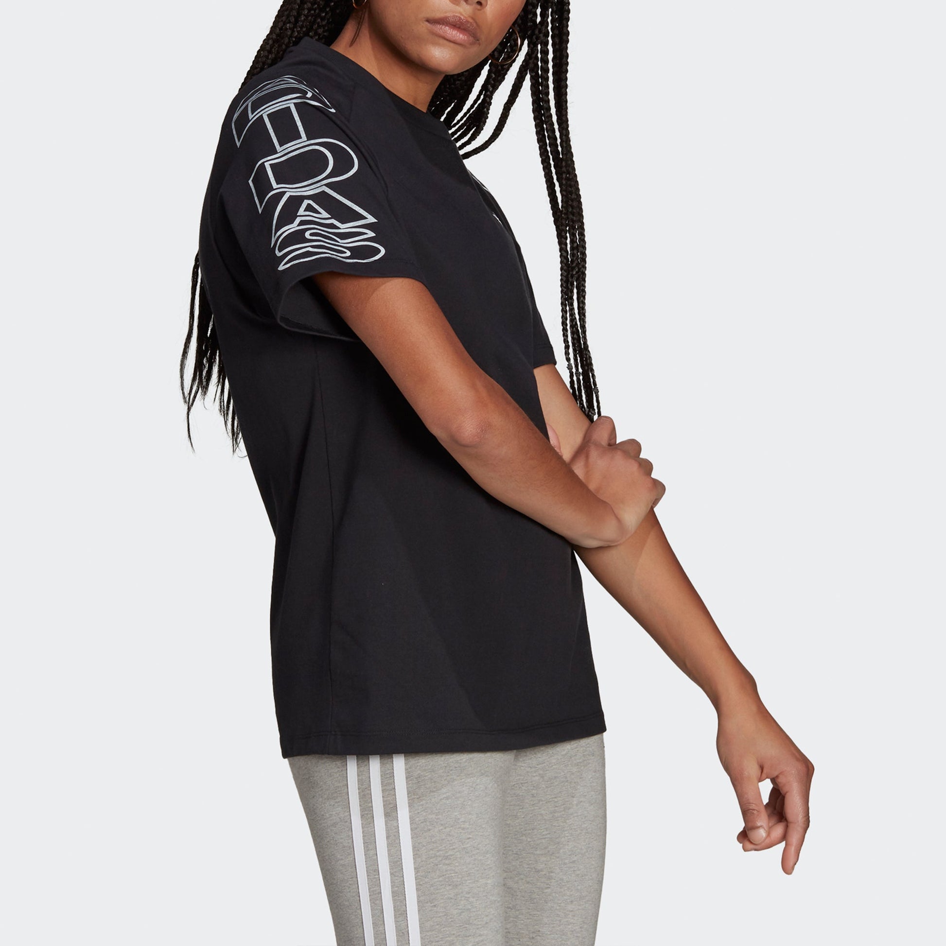 (WMNS) adidas originals Loose Logo Round-neck Black H15801