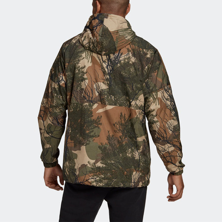adidas originals Half Zipper Pullover Hooded Jacket Camouflage GE1308