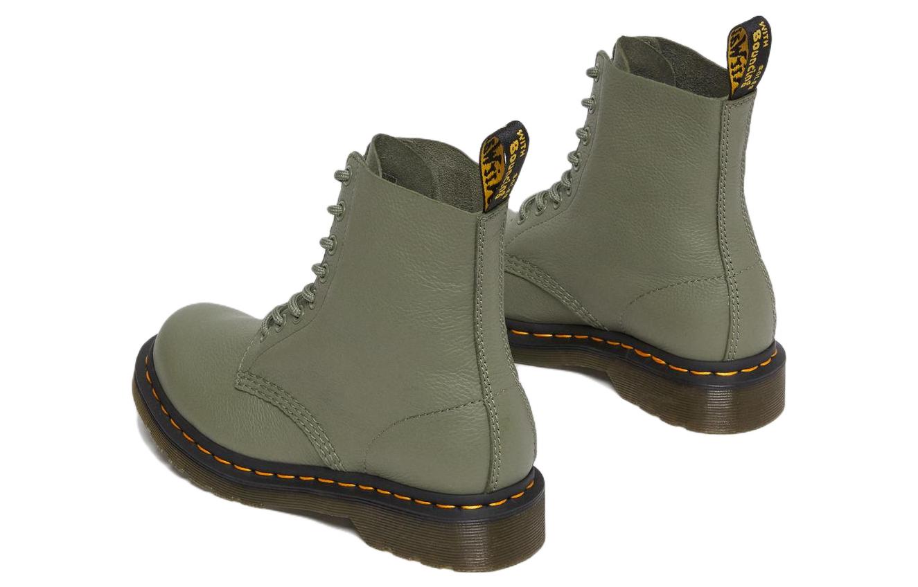 (WMNS) Dr. Martens 1460 Pascal Virginia Leather Boots 'Khaki Green' 27641384