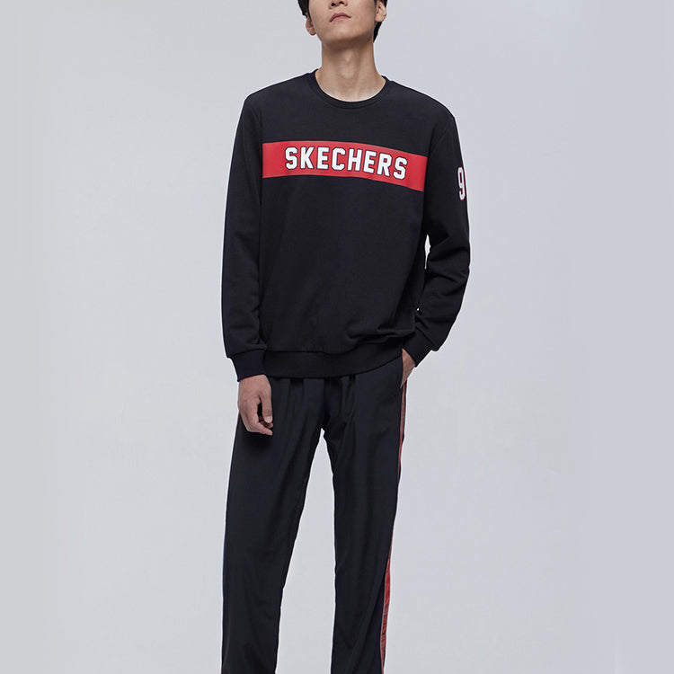 Men's Skechers Alphabet Printing Knit Pullover Black L319M036-0018S