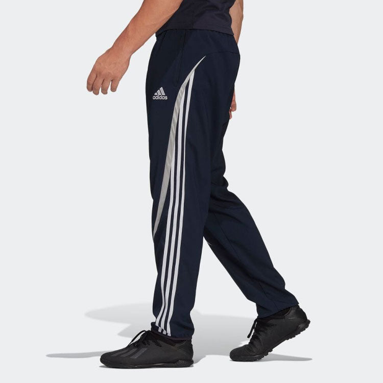 Men's adidas Logo Printing Stripe Elastic Waistband Sports Pants/Trousers/Joggers Blue HA2532