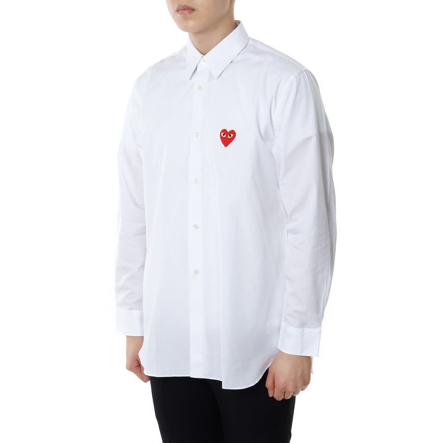 COMME des GARCONS PLAY Red Emblem Button Down 'White' AZ-B002-051-2