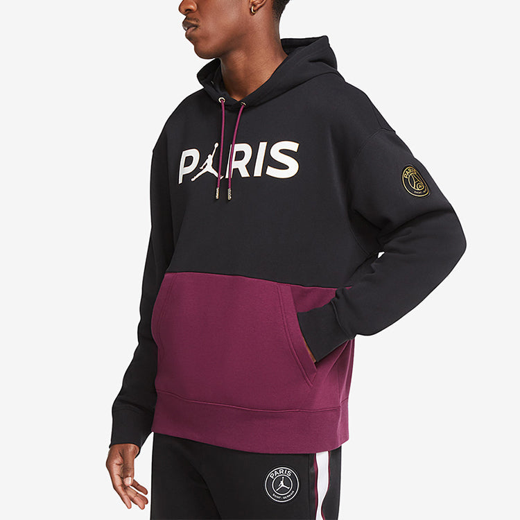 Air Jordan PSG Paris Saint-Germain Fleece Pullover Hoodie 'Bordeaux' CK9773-010