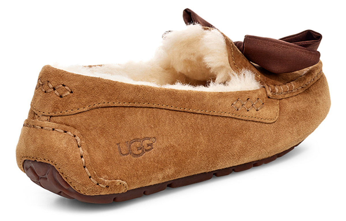 (WMNS) UGG Clara Glam Bow Stay Warm Cozy Athleisure Casual Sports Shoe Brown 1103131-CHE