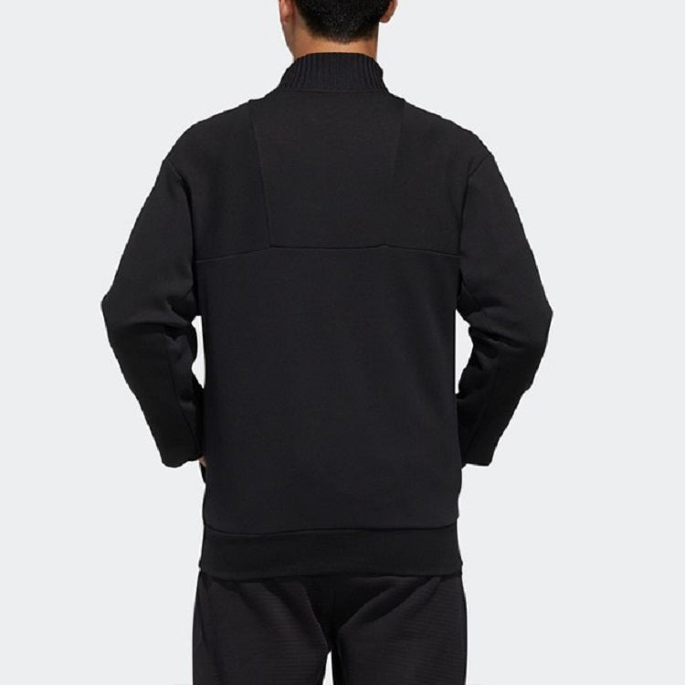 adidas WJ TT SWT Sports Stylish Stand Collar Logo Jacket Black GF4045