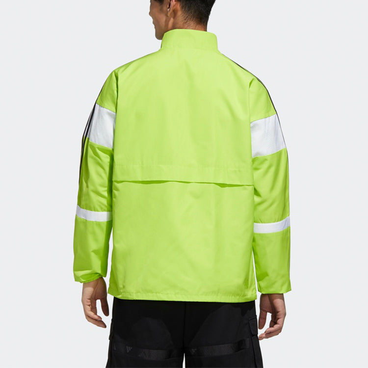 adidas Stand Collar Woven Colorblock Jacket Fluorescent Green GL0400
