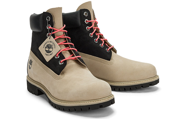 Timberland Premium 6 Inch Waterproof Boots 'Black Regenerative Leather Brown' A5RE4W