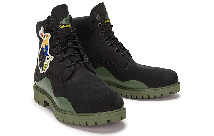 Timberland Heritage 6 Inch Waterproof Boot 'Black Nubuck with Green' A5UYWW