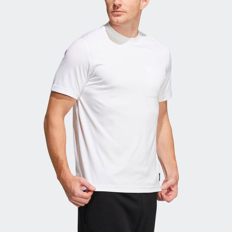Men's adidas Casual Breathable Round Neck Pullover Short Sleeve Japanese Version White T-Shirt HD0022
