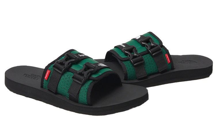 THE NORTH FACE x Supreme Trekking Base Camp Strap Slides 'Black Green' NF0A7W6N-NL1