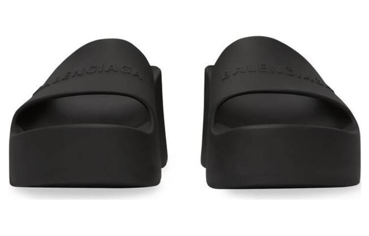 (WMNS) Balenciaga Chunky Wedge Sandals 'Black Rubber' 737923W1S891000