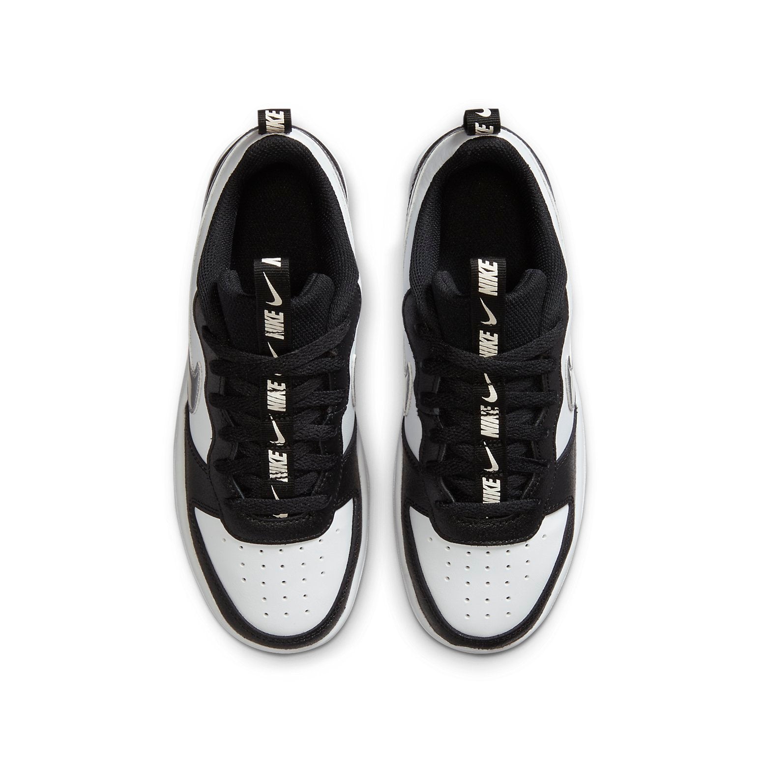 (GS) Nike Court Borough Low 2 'Black White Silver' CT3964-100