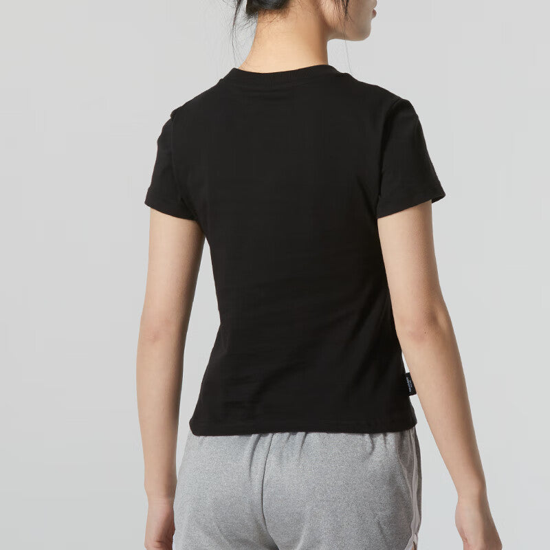 (WMNS) PUMA Wordmark Logo T-shirt Small Fit 'Black' 630356-01