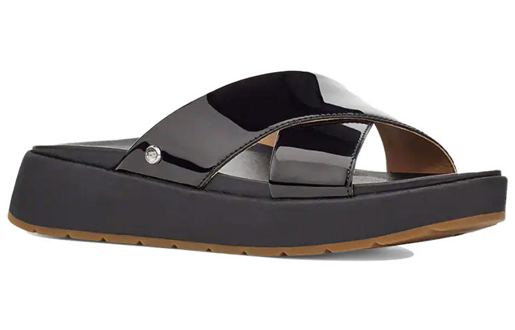 (WMNS) UGG Emily Patent Leather Black Slippers 1107896-BLK